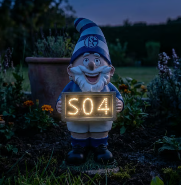 FC Schalke 04 - LED Gartenzwerg mit Solar